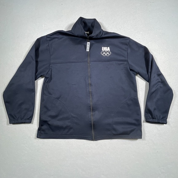 Other - Vintage USA Olympic Committee Navy Blue Full Zip Up Jacket Men Large Made in USA